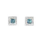 PENDIENTES CUADRADOS ORO BLANCO CON CIRCONITAS