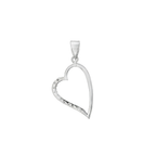 COLGANTE CORAZON ORO BLANCO CON CIRCONITAS