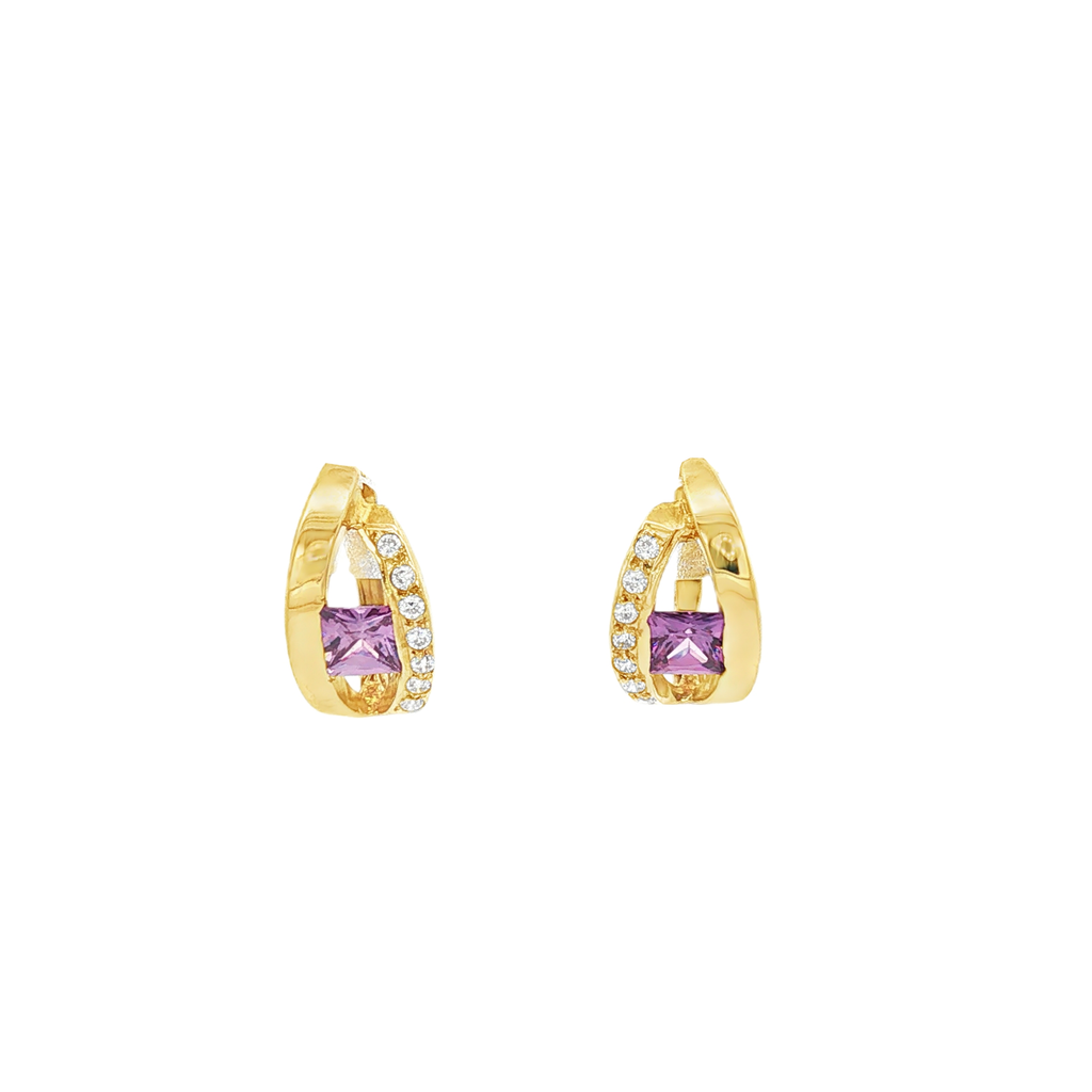 PENDIENTES ORBITA VIOLETA CON CIRCONITAS