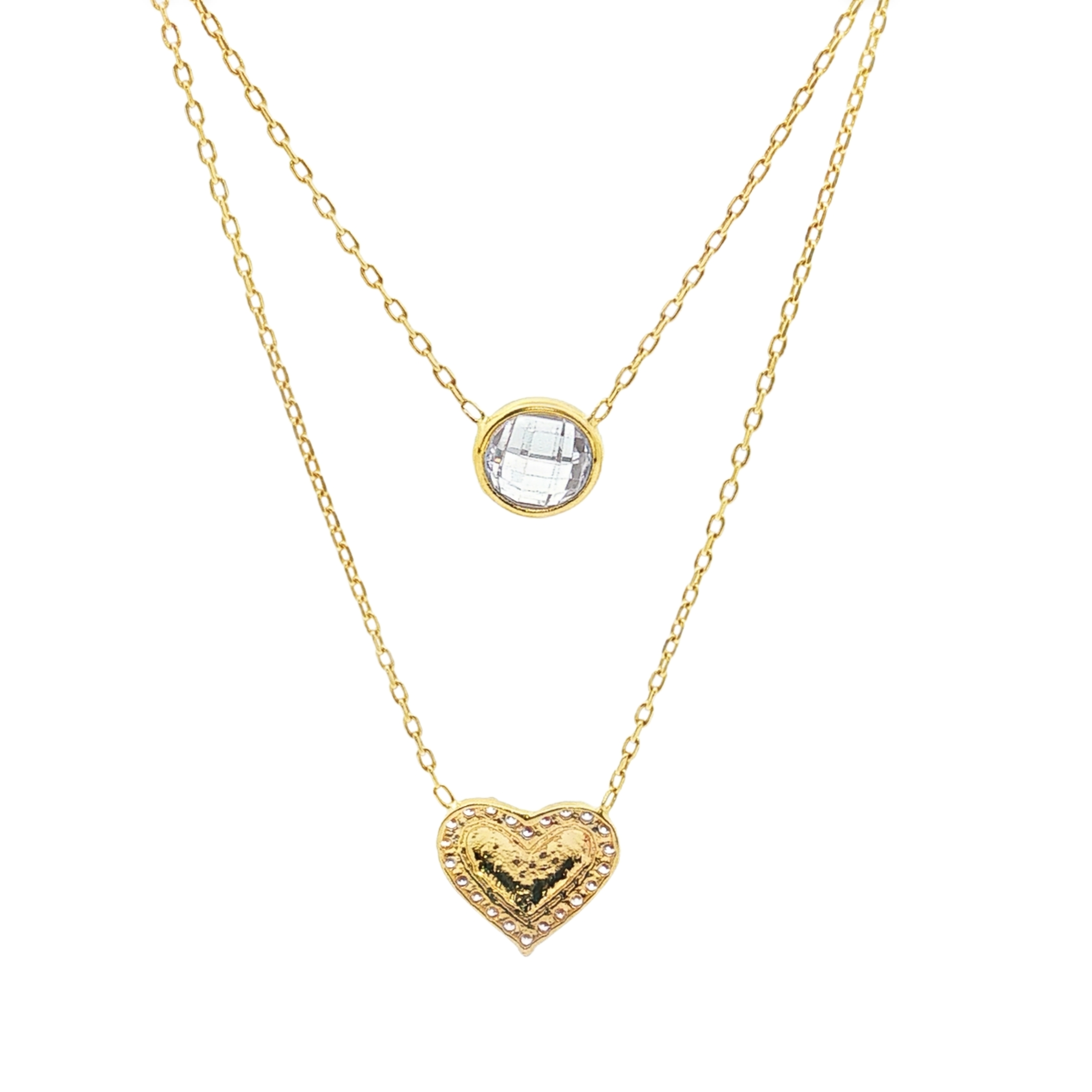 COLLAR CORAZON Y PUNTO DE LUZ CIRCONITAS
