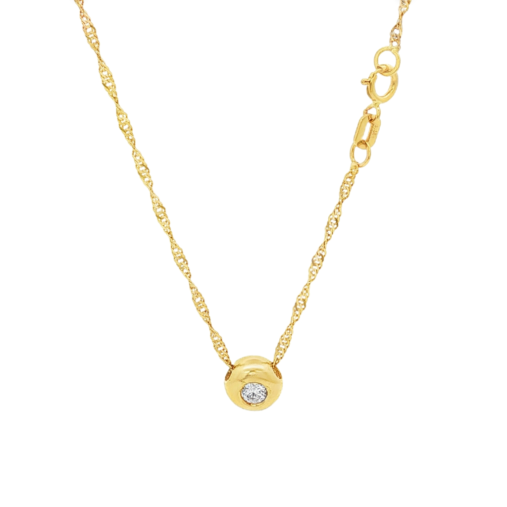 CADENA SINGAPUR + COLGANTE CON DIAMANTE