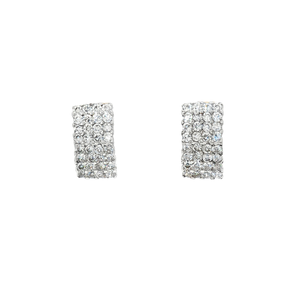 PENDIENTES CUADRADOS BICOLOR CON CIRCONITAS