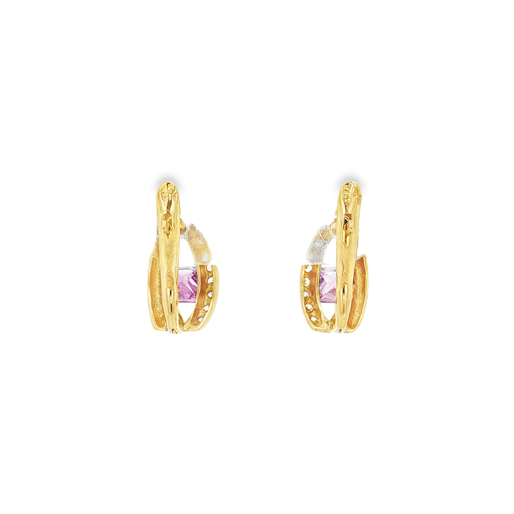PENDIENTES ORBITA VIOLETA CON CIRCONITAS