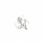 PENDIENTES ORO BLANCO PERLA Y CIRCONITAS
