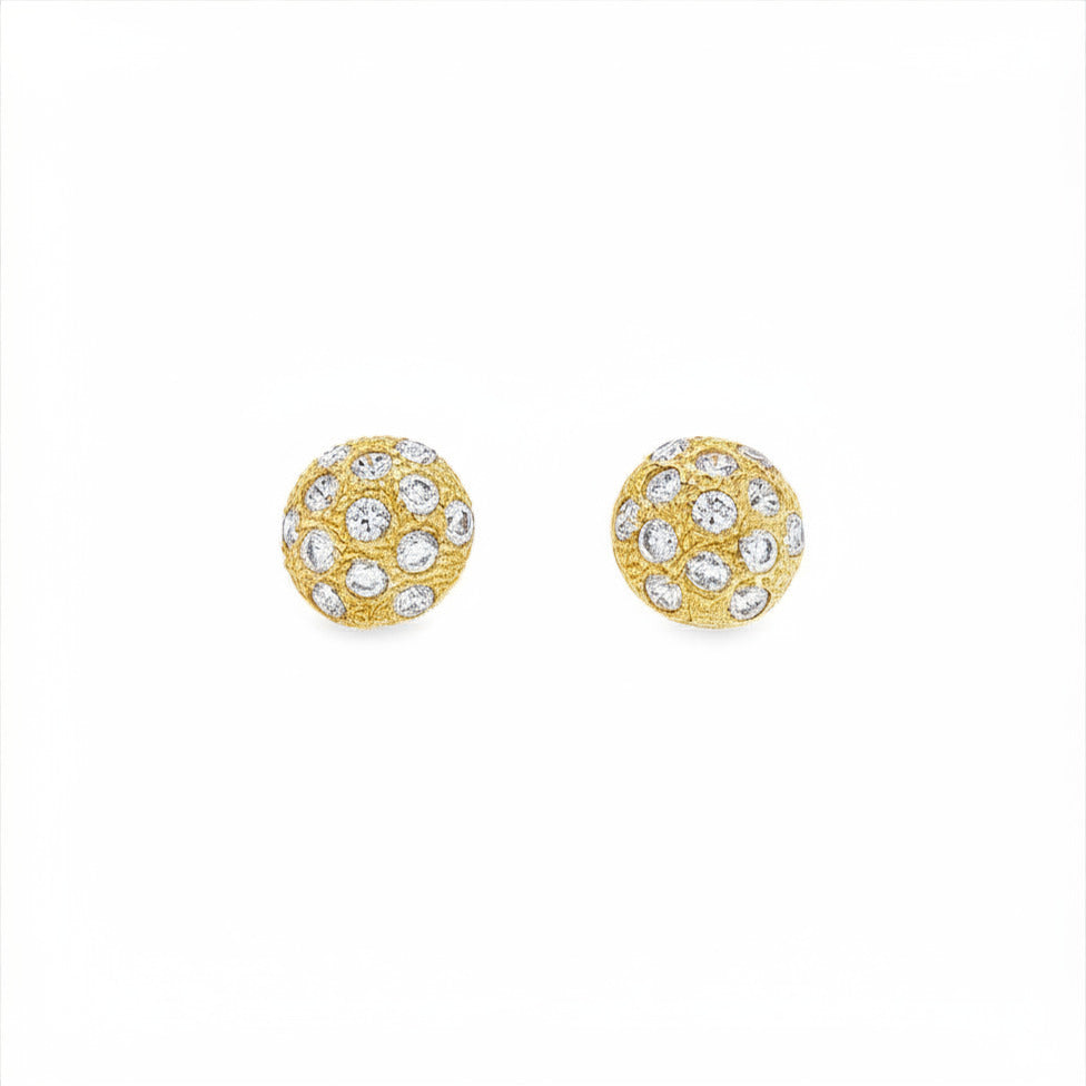 CONJUNTO ANILLO Y PENDIENTES MEDIA ESFERA CON CIRCONITAS