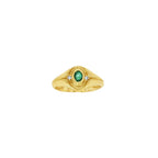 ANILLO SELLO ESMERALDA Y BRILLANTES