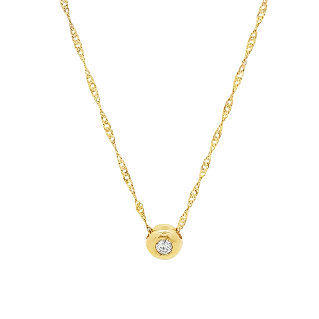 CADENA SINGAPUR + COLGANTE CON DIAMANTE