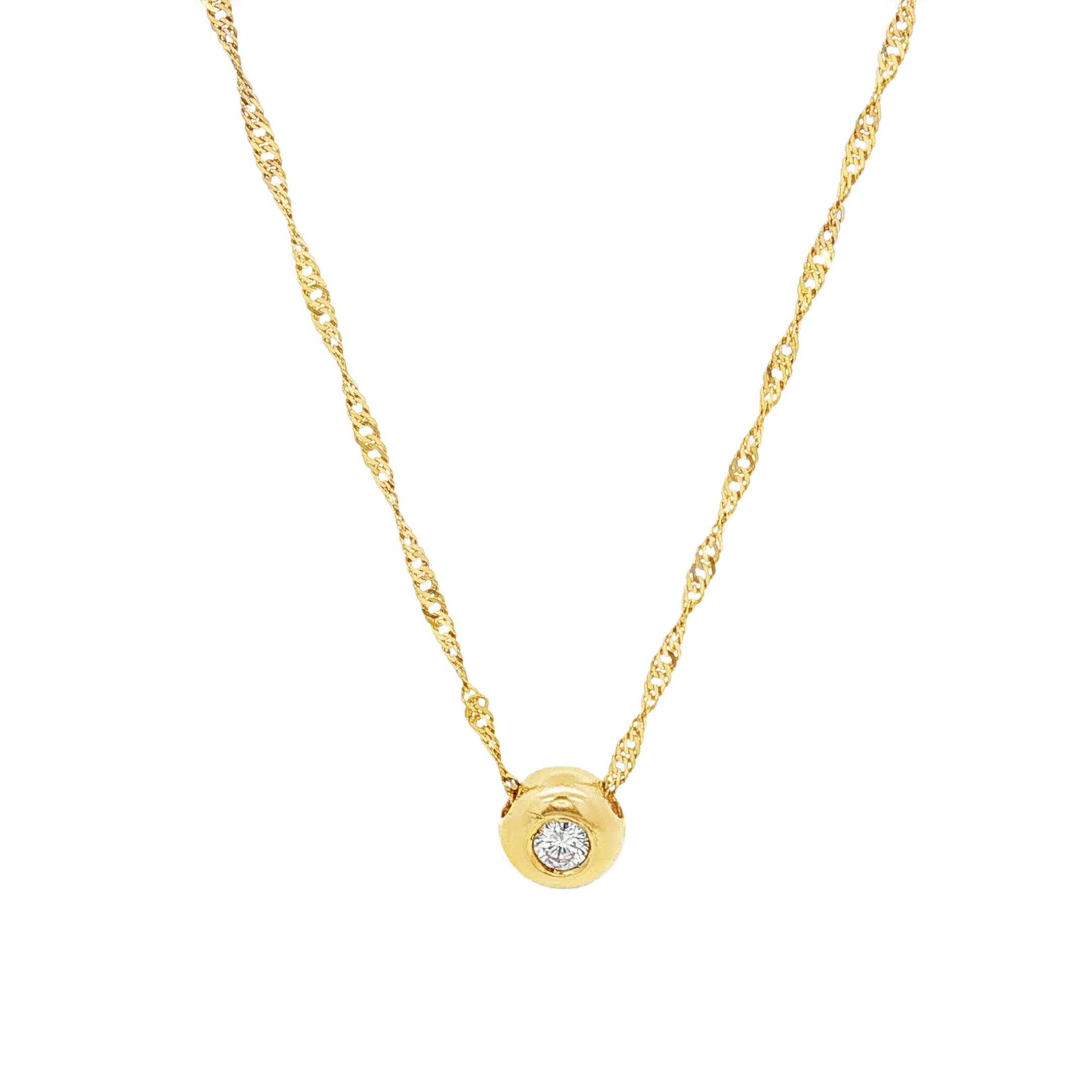 CADENA SINGAPUR + COLGANTE CON DIAMANTE