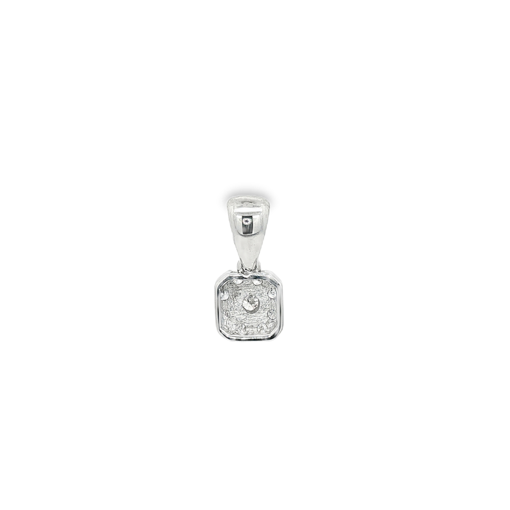 COLGANTE CUADRADO ORO BLANCO CON DIAMANTES