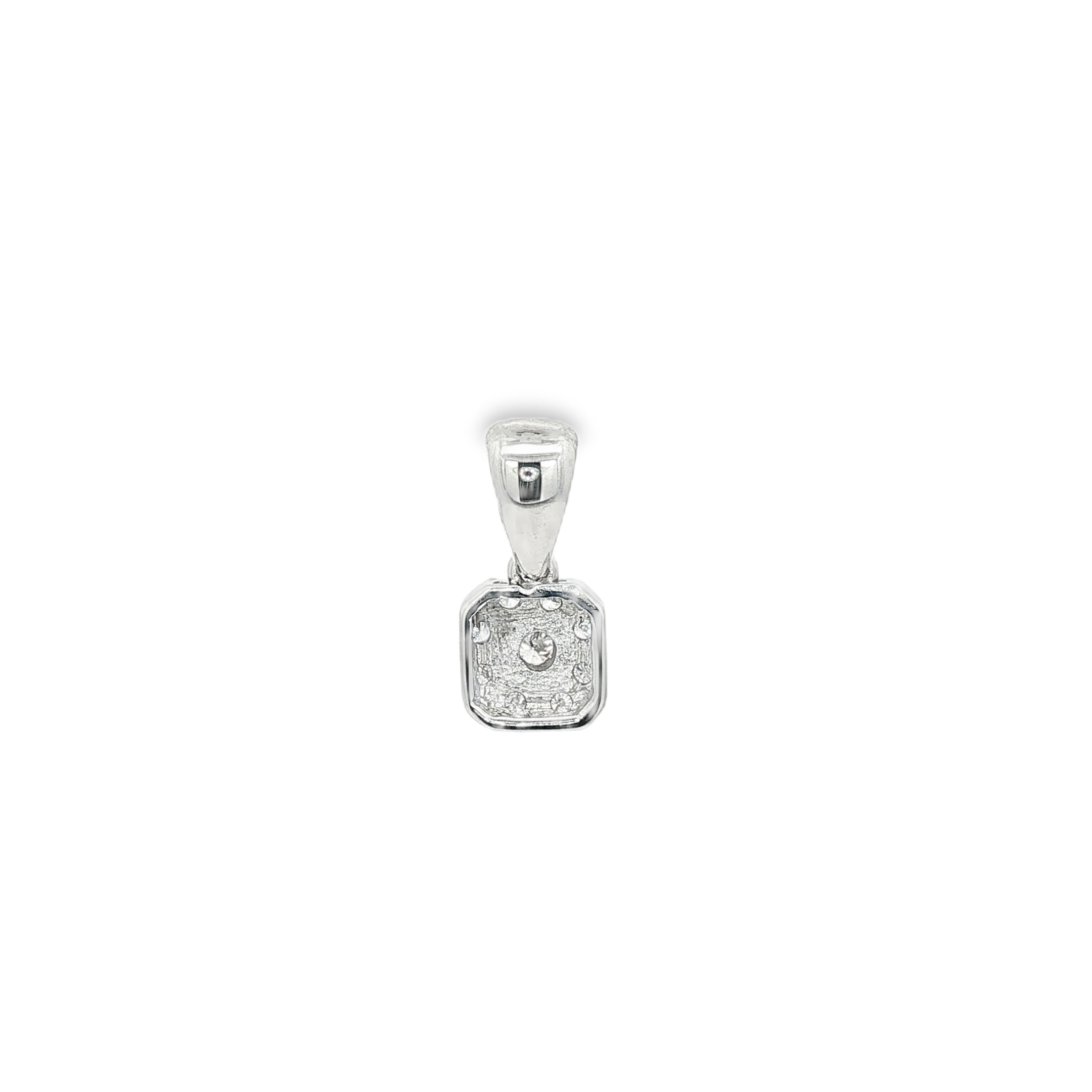 COLGANTE CUADRADO ORO BLANCO CON DIAMANTES