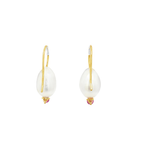 PENDIENTES GOTA CON PERLAS Y RUBI