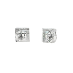 PENDIENTES CUADRADOS ORO BLANCO CON CIRCONITAS
