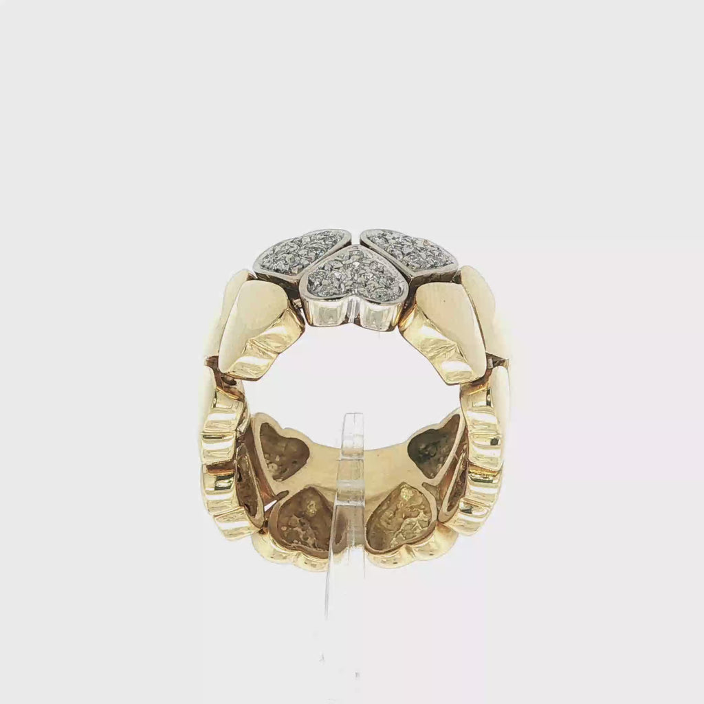 ANILLO CORAZONES CON DIAMANTES