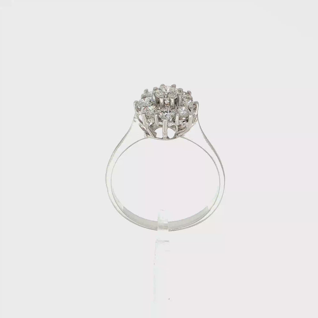 SORTIJA ROSETON ORO BLANCO Y BRILLANTES