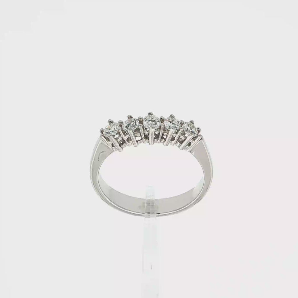 ANILLO CINQUILLO ORO BLANCO CON DIAMANTES