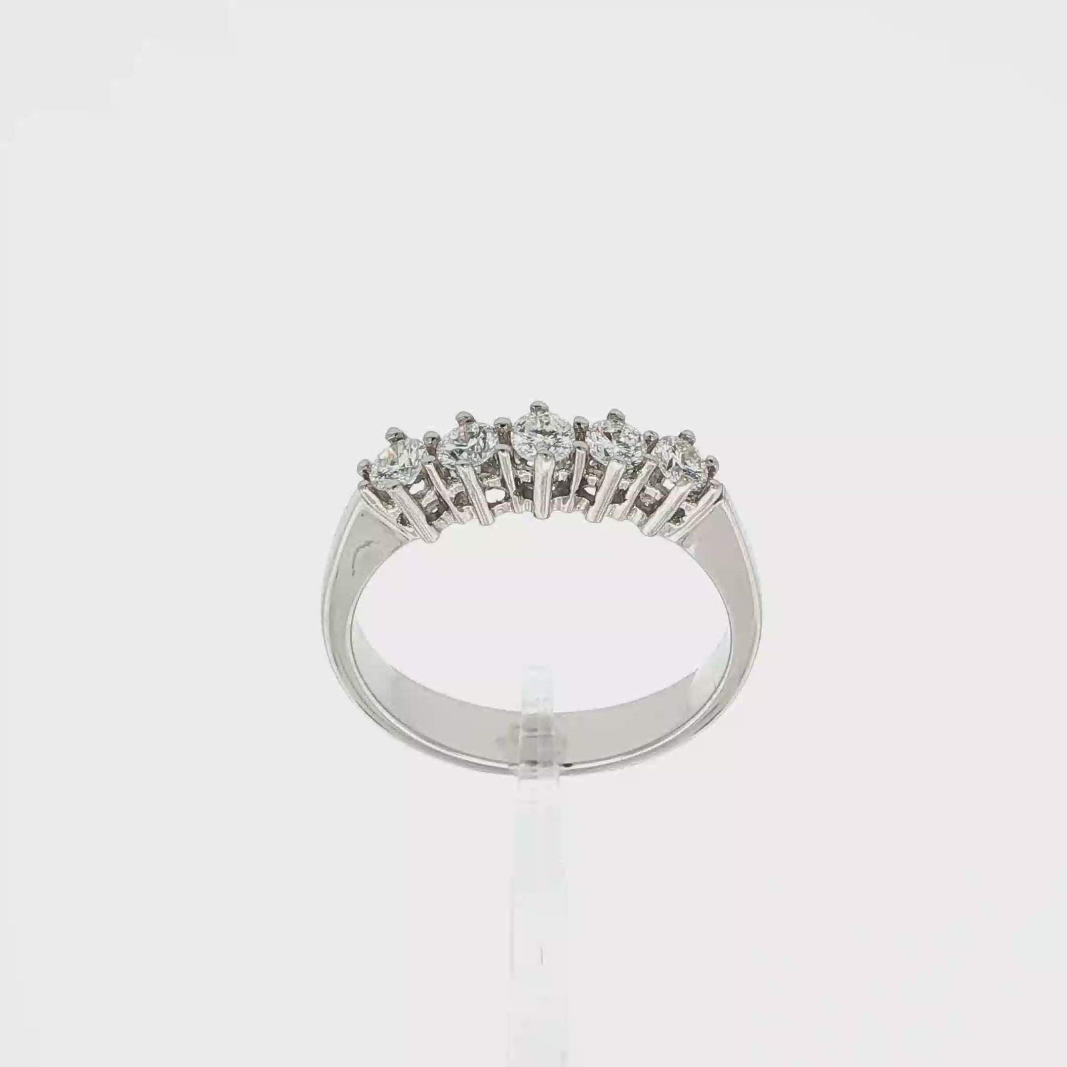 ANILLO CINQUILLO ORO BLANCO CON DIAMANTES