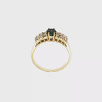 ANILLO CON ZAFIRO Y DIAMANTES