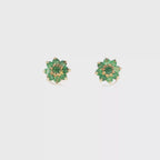 PENDIENTES FLOR CON ESMERALDAS
