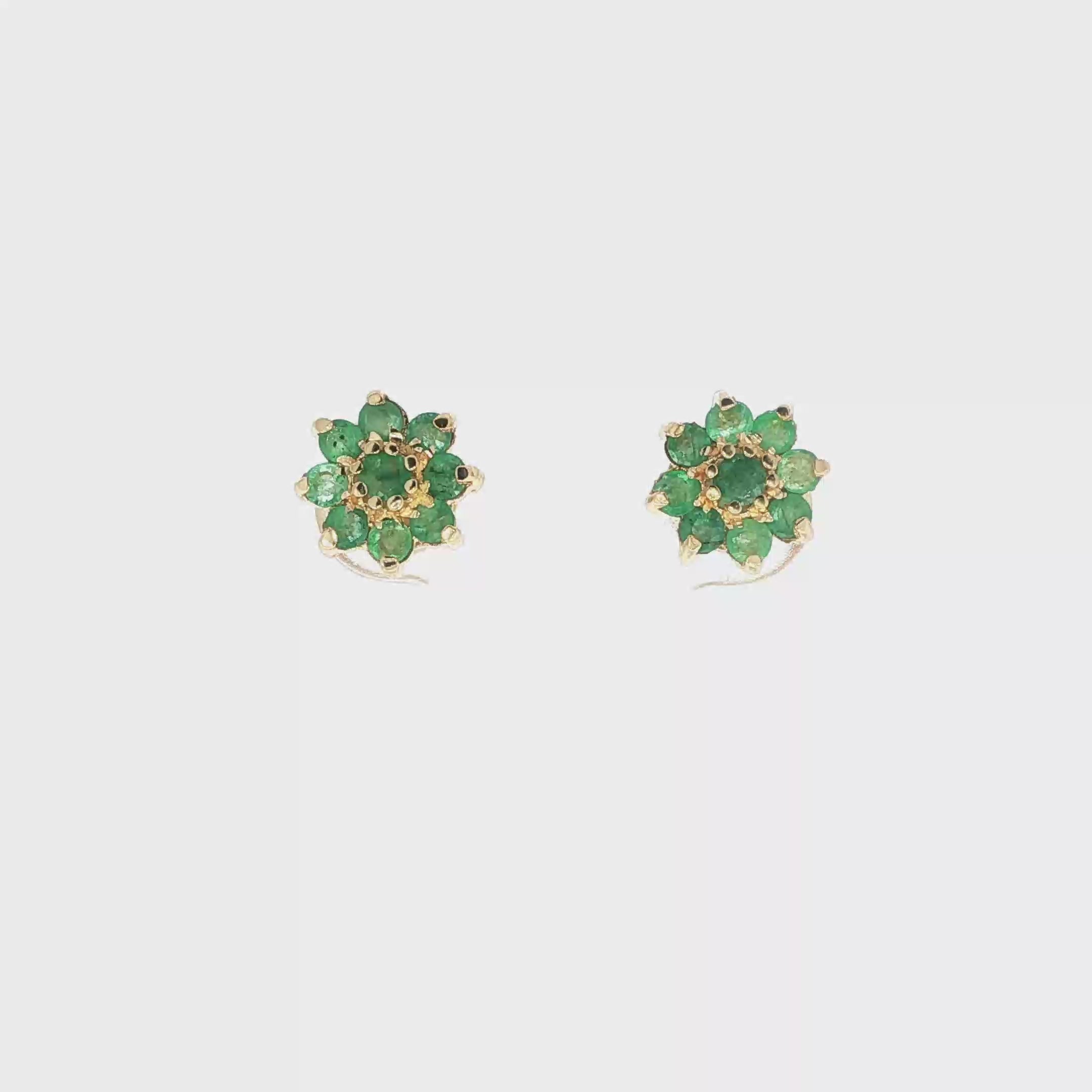PENDIENTES FLOR CON ESMERALDAS