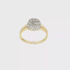 ANILLO BOLA BICOLOR CON CIRCONITAS