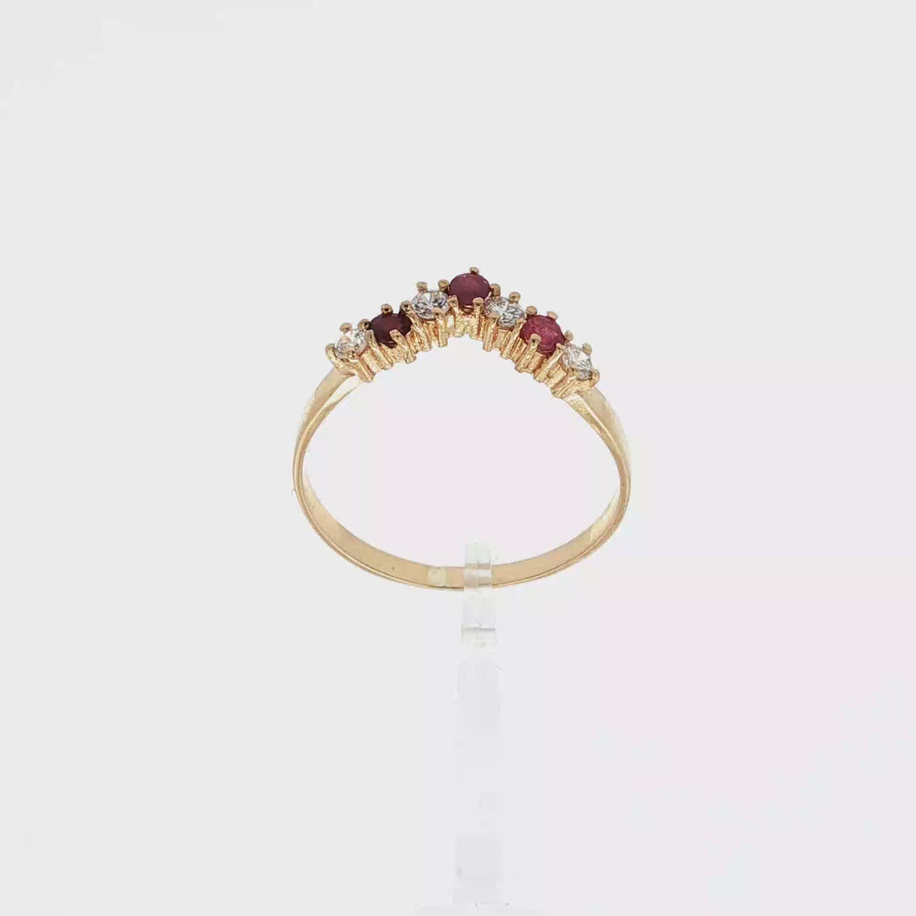 ANILLO PICO CON RUBIES Y DIAMANTES