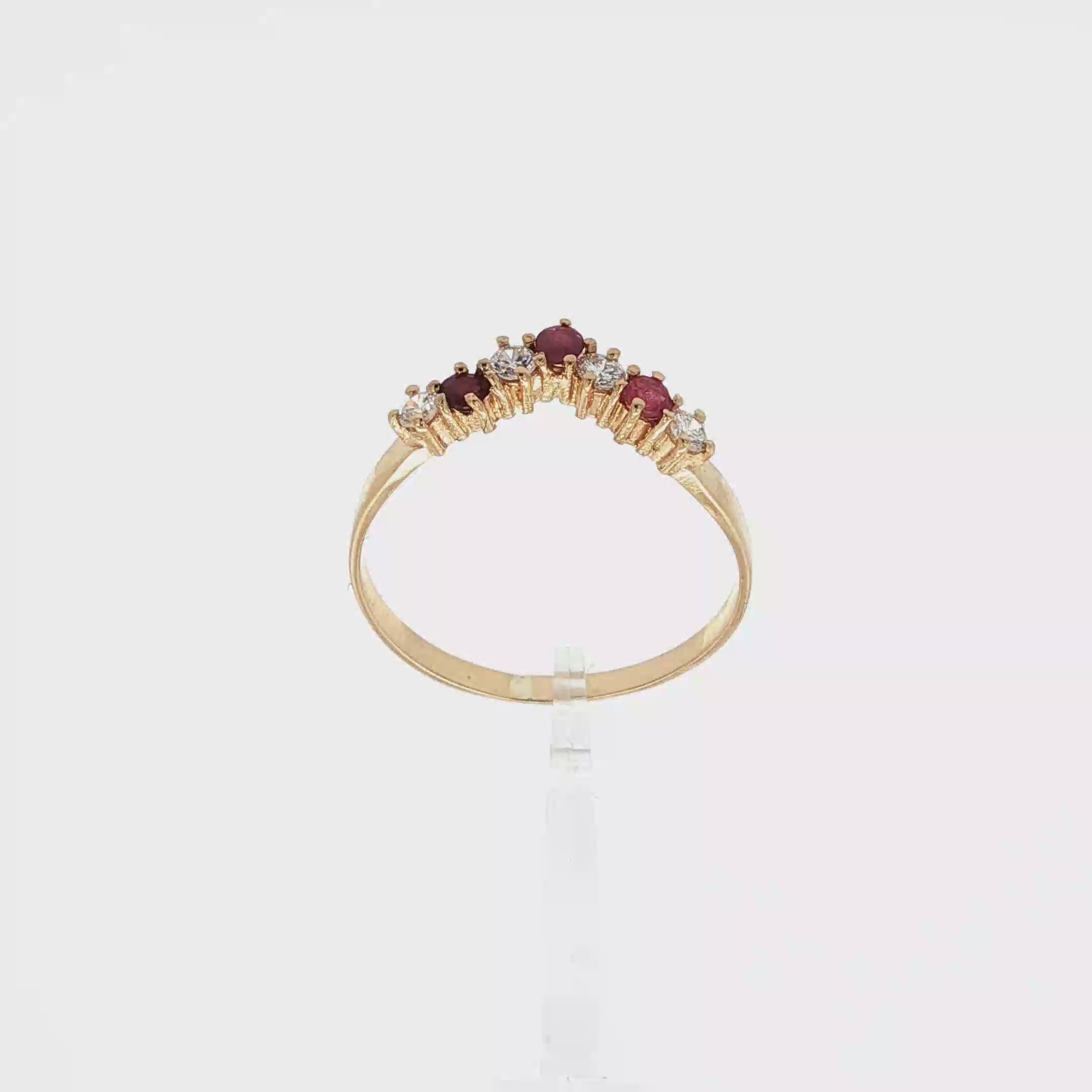 ANILLO PICO CON RUBIES Y DIAMANTES