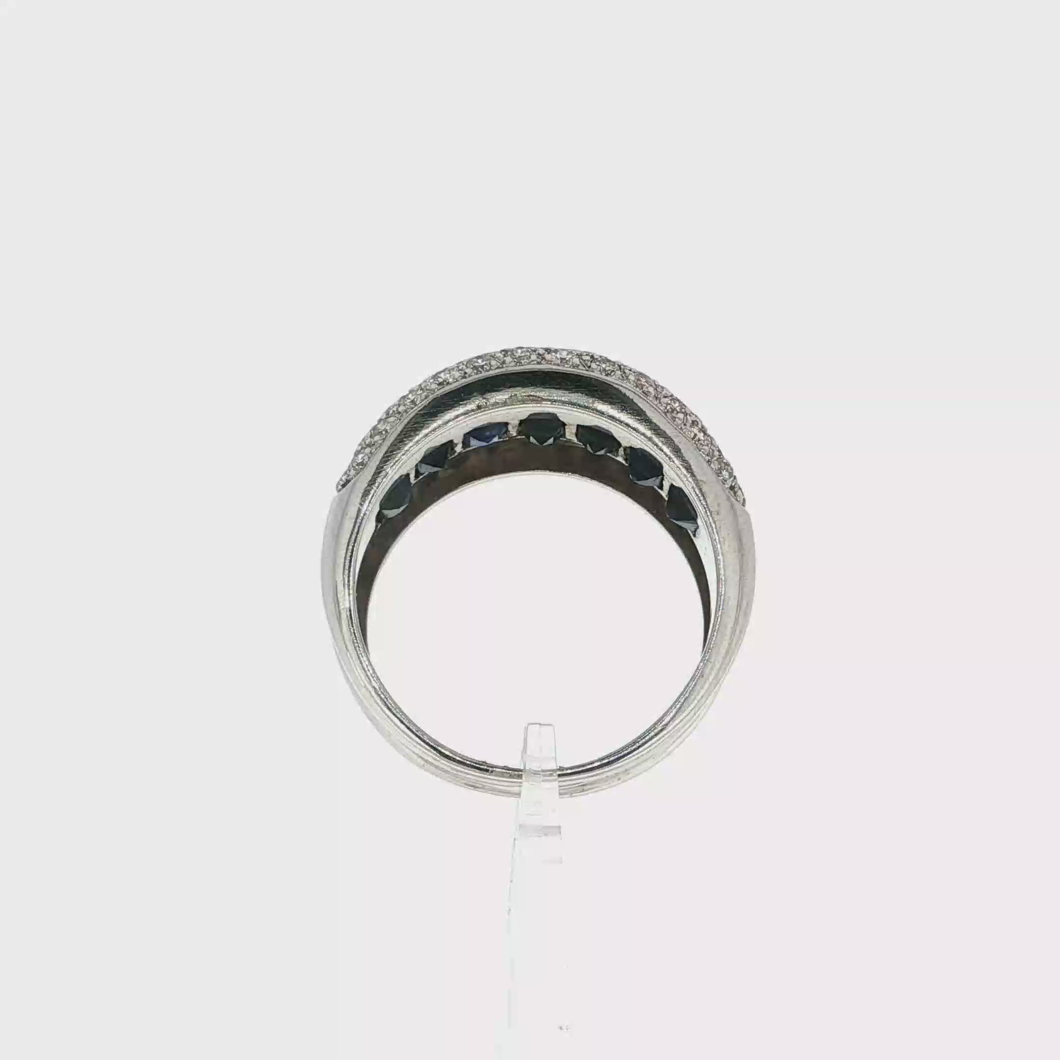 ANILLO ZAFIROS Y DIAMANTES