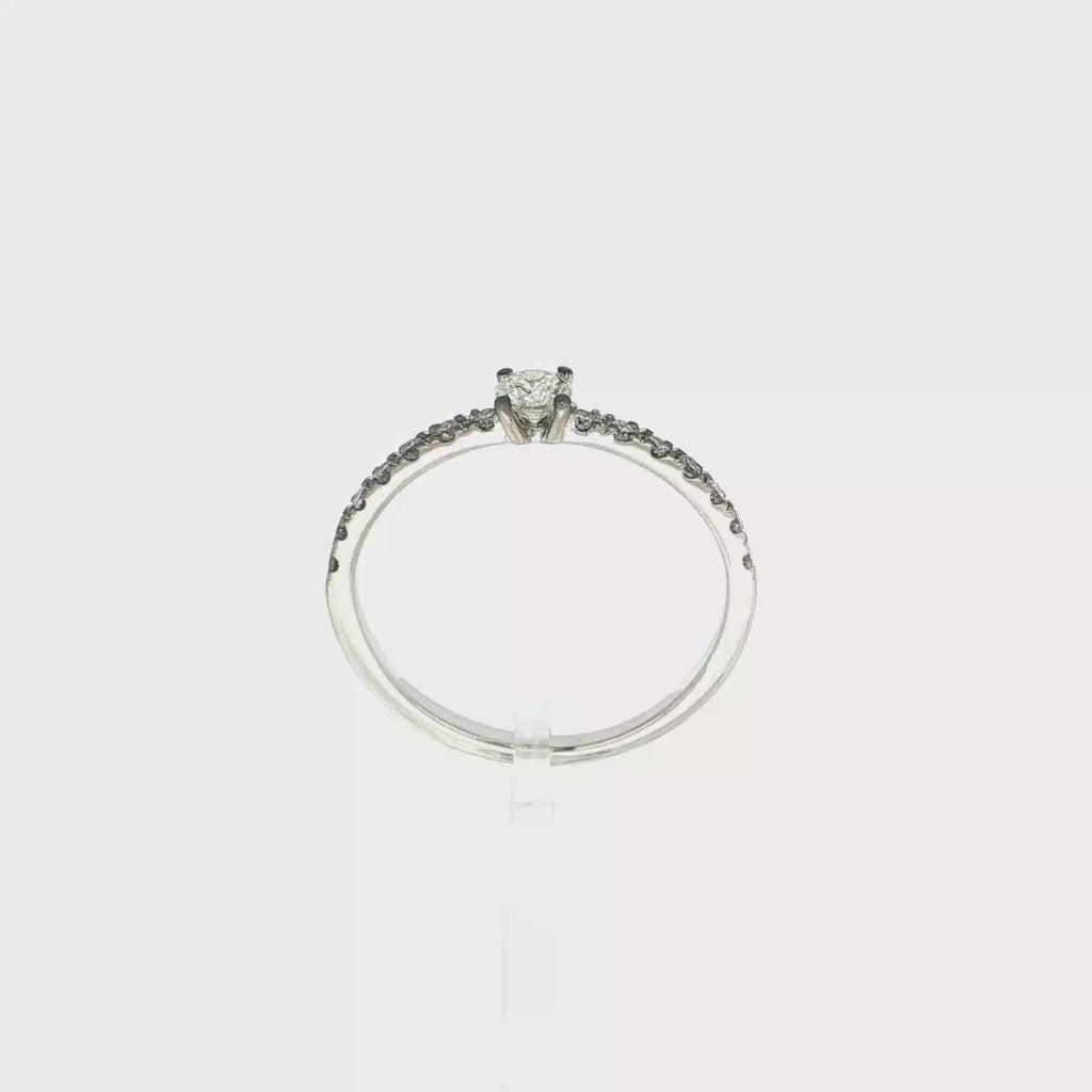 SOLITARIO ORO BLANCO CON BRILLANTES