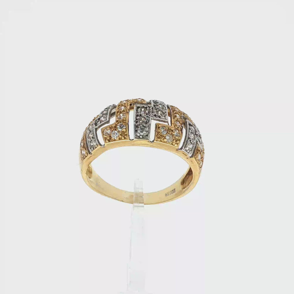 ANILLO BICOLOR CON CIRCONITAS