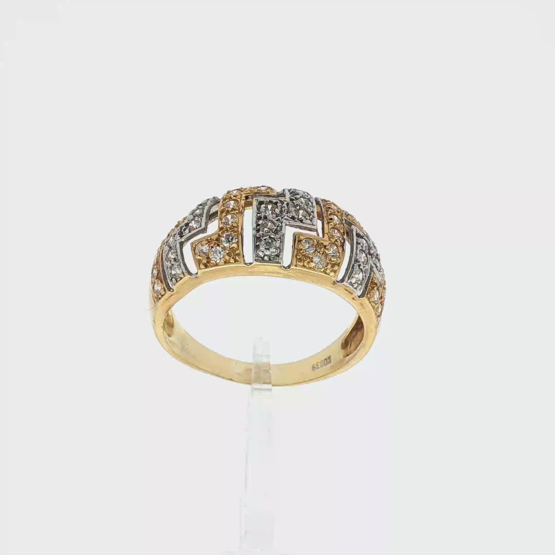 ANILLO BICOLOR CON CIRCONITAS