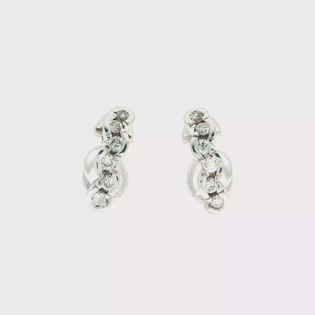 PENDIENTES DE ORO BLANCO CON DIAMANTES