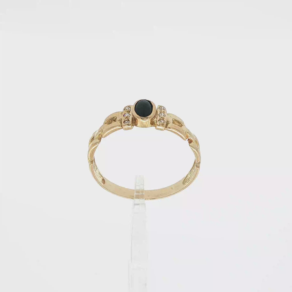 ANILLO CON ZAFIRO Y CIRCONITAS