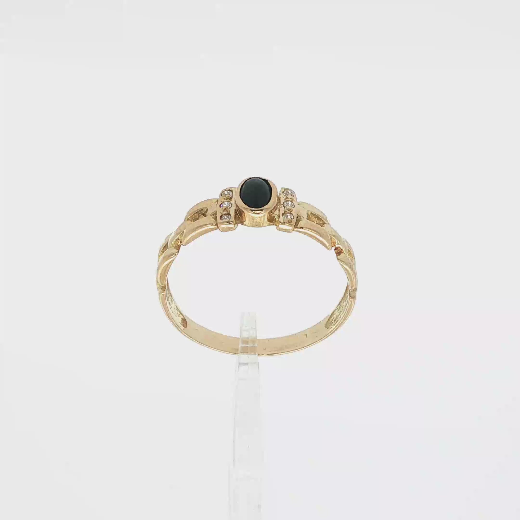 ANILLO CON ZAFIRO Y CIRCONITAS