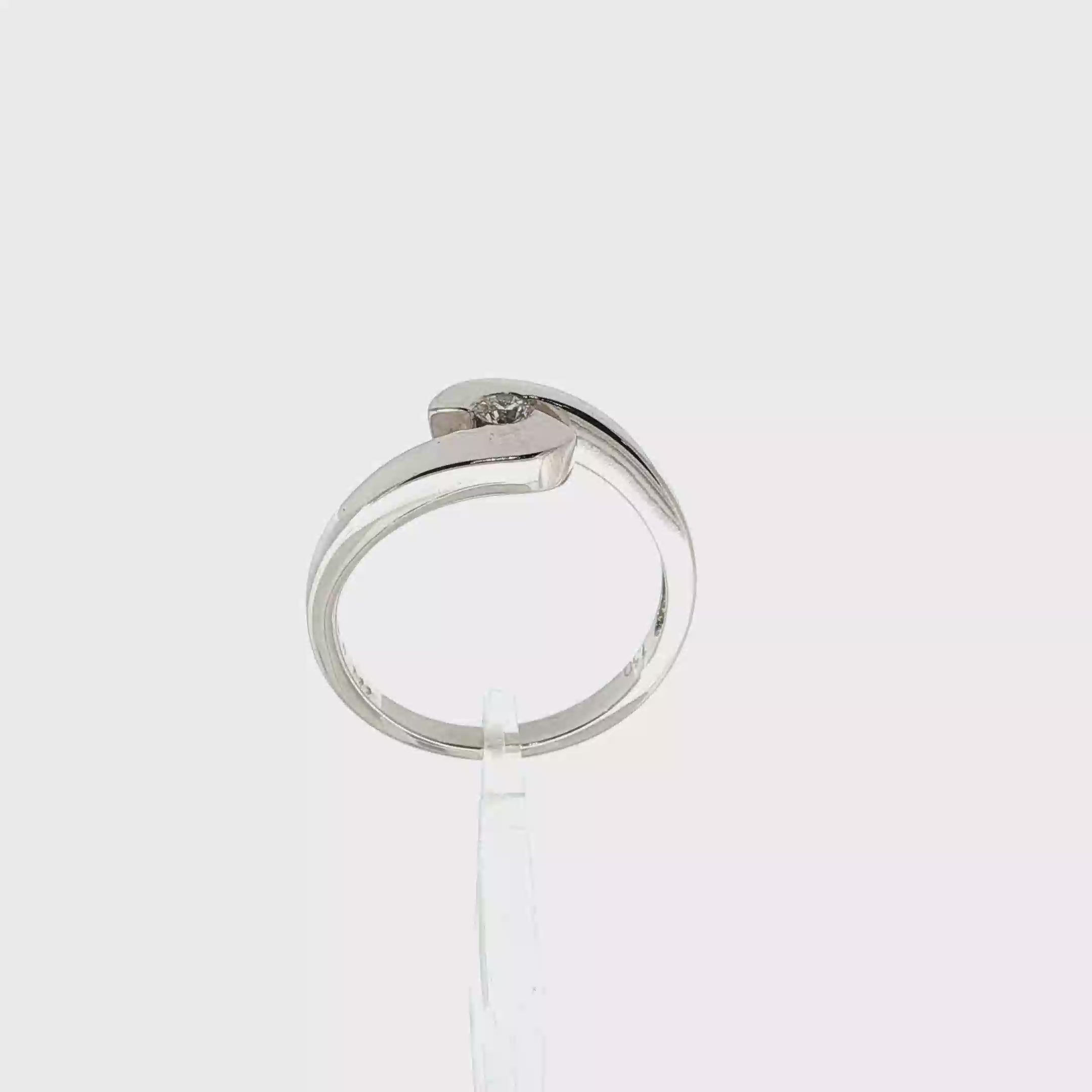 ANILLO CRUZADO ORO BLANCO CON BRILLANTE