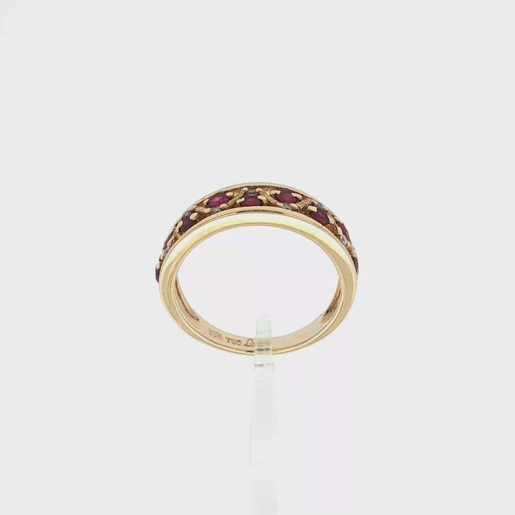 ANILLO CON DIAMANTES Y RUBIES