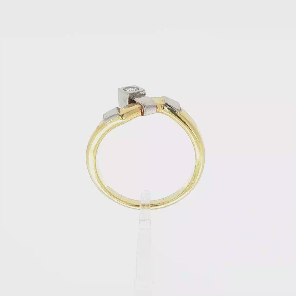 ANILLO BICOLOR CON BRILLANTE