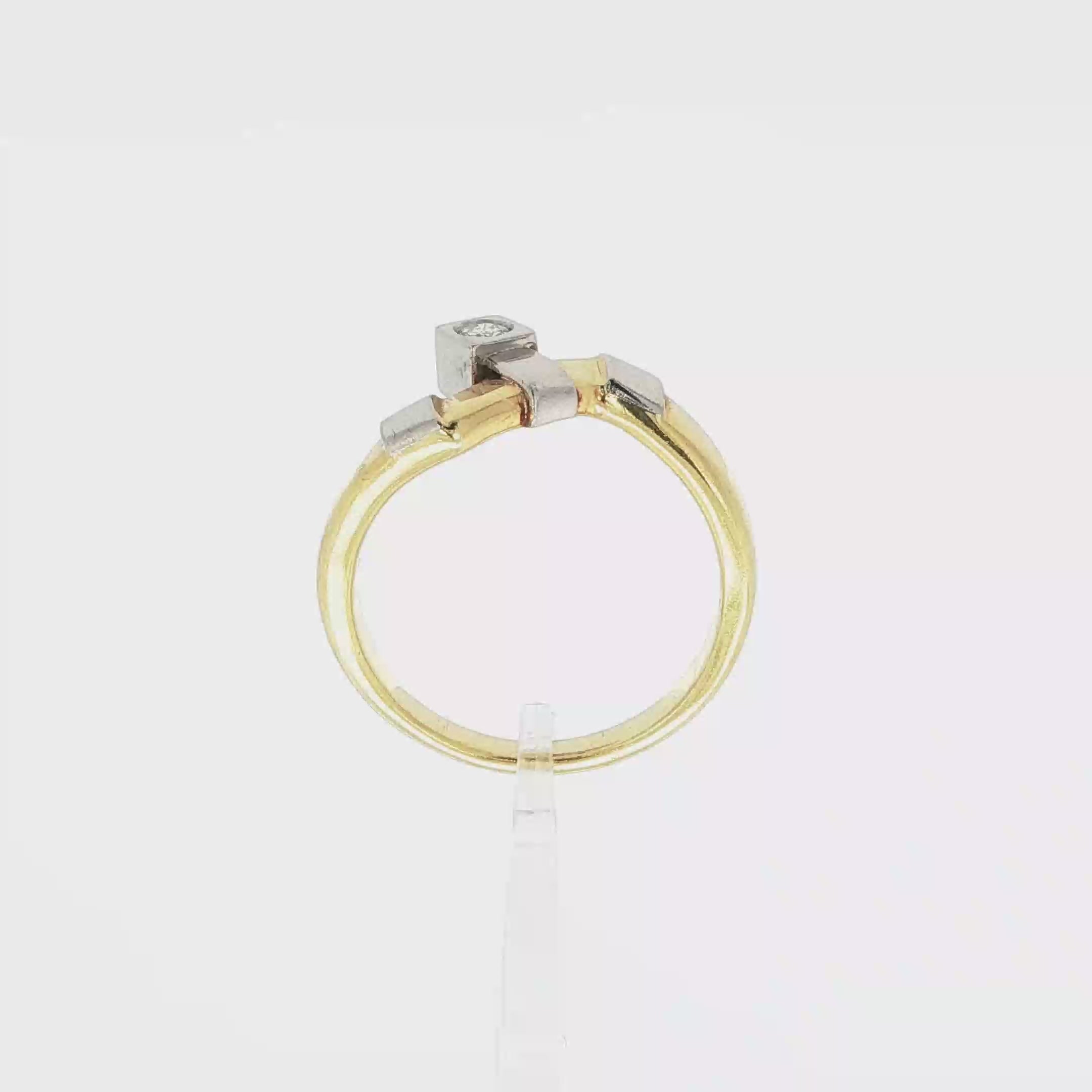 ANILLO BICOLOR CON BRILLANTE