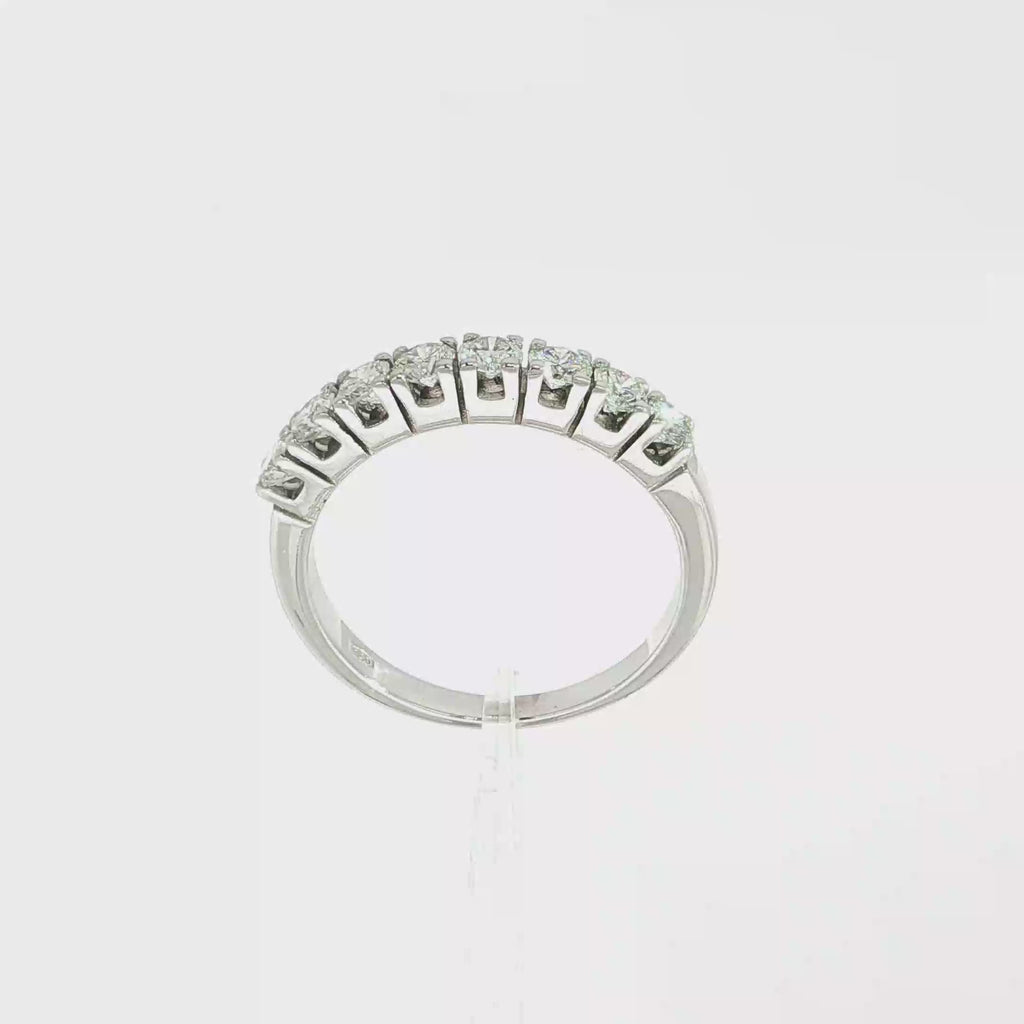 MEDIA ALIANZA DE ORO BLANCO CON 8 DIAMANTES
