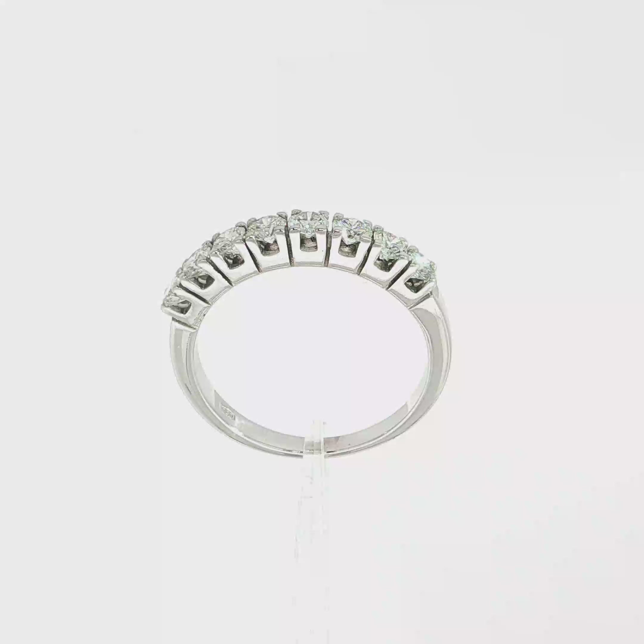 MEDIA ALIANZA DE ORO BLANCO CON 8 DIAMANTES