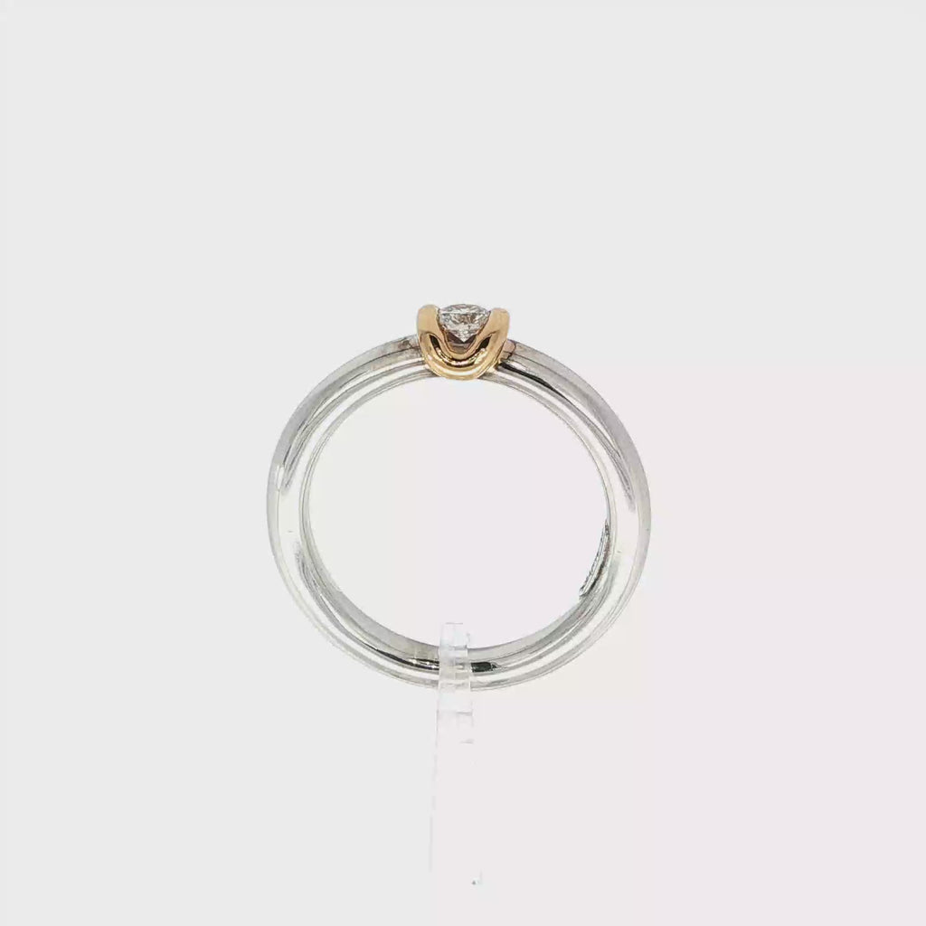 SOLITARIO BICOLOR CON DIAMANTE