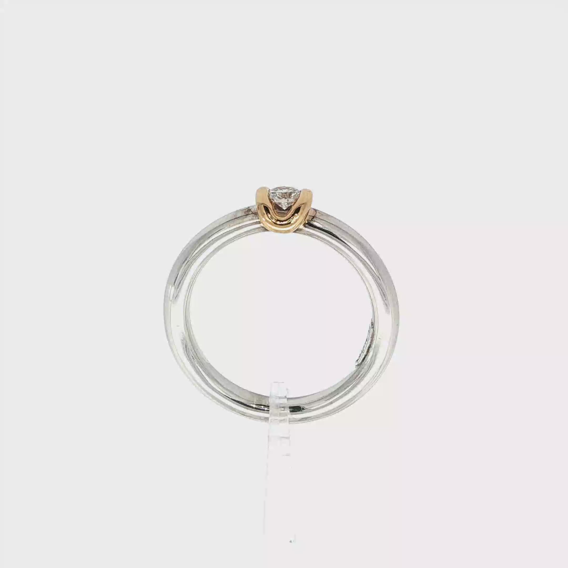 SOLITARIO BICOLOR CON DIAMANTE