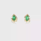 PENDIENTES PICOS CON ESMERALDAS Y BRILLANTES