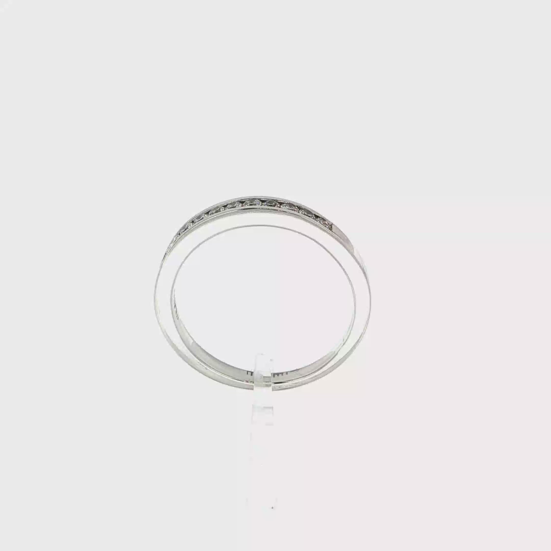 ANILLO MEDIA ALIANZA ORO BLANCO CON BRILLANTES