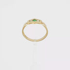 ANILLO CON CIRCONITAS Y ESMERALDA