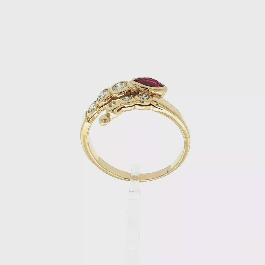 ANILLO SERPIENTE RUBI CON DIAMANTES