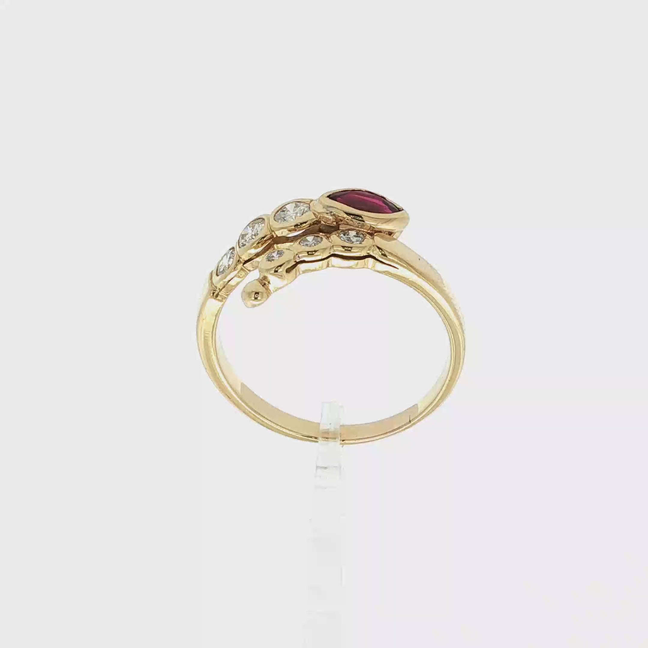 ANILLO SERPIENTE RUBI CON DIAMANTES
