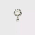 CONJUNTO ORO BLANCO CON PERLA Y BRILLANTES