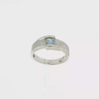 ANILLO PIEDRA  AZUL ORO BLANCO