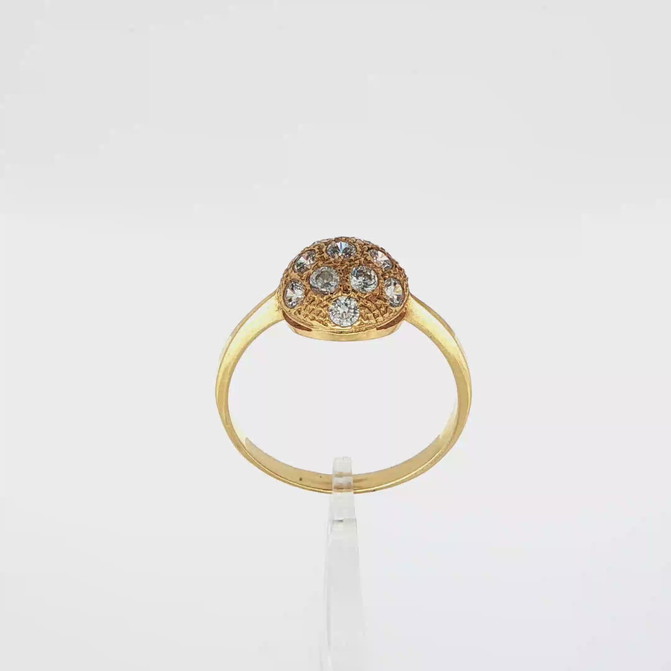 CONJUNTO ANILLO Y PENDIENTES MEDIA ESFERA CON CIRCONITAS