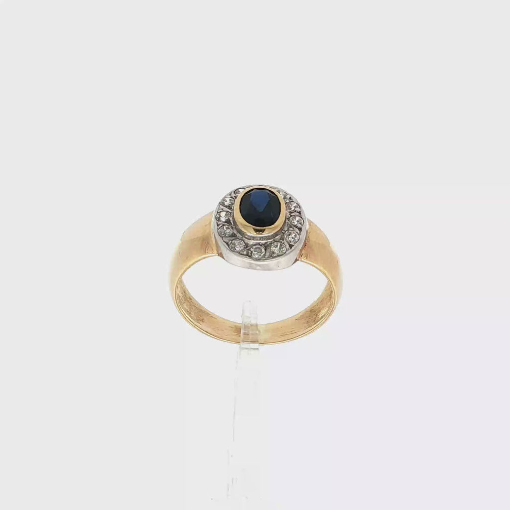 ANILLO ZAFIRO Y CIRCONITAS